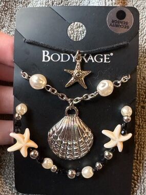 🌟 3/$20 Eligible! BodyRage Silver-Tone 3 Necklace Set with Faux Pearls Seashells